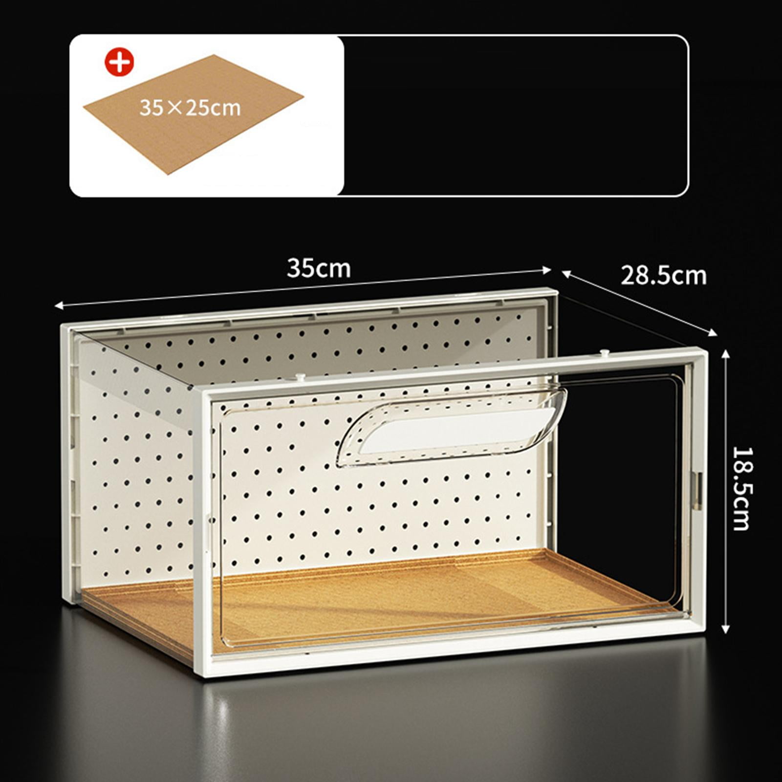 Bvdfgk Portable Reptile Terrarium with Food Box, Ventilation System, Enclosure/cage for Large