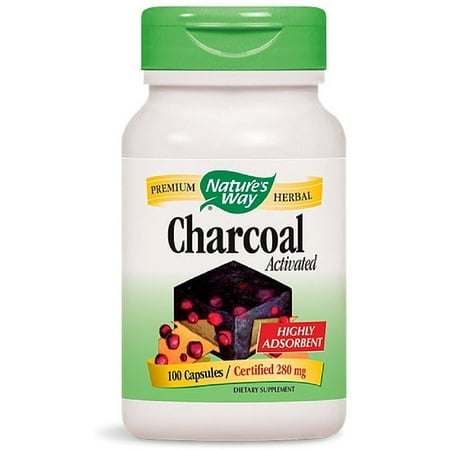 Nature's Way Charcoal Activated Capsules, 280 mg 100