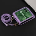 thumbnail image 2 of Dteck Case with Front Screen Protector for Motorola Razr 2025/2024,Shockproof Leather Wallet Case with Card Holder Crossbody Detachable Lanyard Strap Cover for Motorola Razr 2025/2024,Purple, 2 of 5