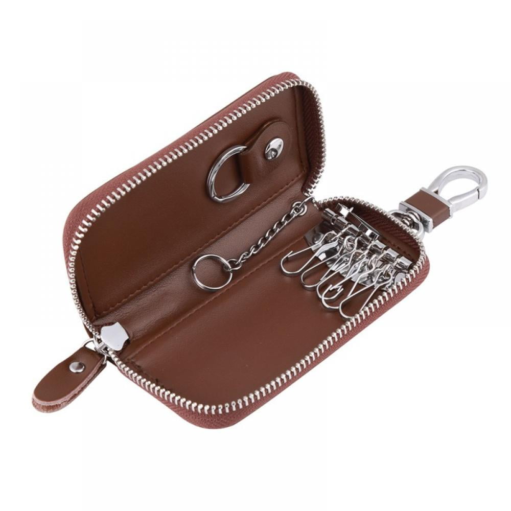 Buy Giftana Vegan Leather Key Case Pouch with 6 Key Hooks, Metal Buckle  with Button Closure, Leather Key Case Pouch Wallet Keychain Card Holder for  Men and Women, Key Holder Pouch Key