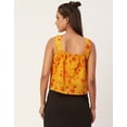thumbnail image 3 of Moomaya Printed Cotton Crop Top For Women, Sleeveless Square Neck Summer Top, 3 of 8