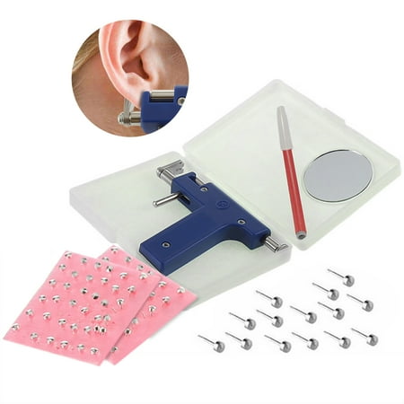 Use Ear Piercing Gun - Pretty See Ear Piercing Kit Portable Body Ring Piercing Kit Professional Earring Piercing Kit with 72 Studs, Ideal for Piercing Ears, Nose and Lips