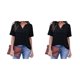 thumbnail image 4 of sweethay Blusa con cuello en V para mujer, jersey de manga corta, camisa Floral bonita, fiesta de vacaciones, compras, Top de verano, ropa de Type11 NO11, 4 of 6