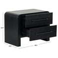 thumbnail image 2 of Safavieh Katrina Solid Wood 2 Drawer Nightstand in Black, 2 of 14