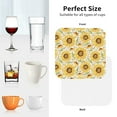 thumbnail image 6 of Lsque Watercolor With Sunflowers Pattern 4" Drink Coasters Set of 4, PVC Leather Absorbent Coasters, Table Coaster Set Decorative Coffee Cup Coasters Housewarming Gift -Square, 6 of 6