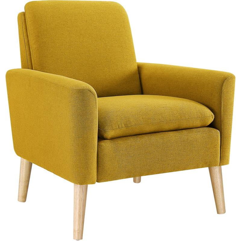 Lilola Roseann Yellow Linen Accent Chair Walmart Com Walmart Com
