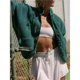 thumbnail image 4 of Chaqueta Afelpada para Mujer, con Botones, Estilo Casual, Ideal para el Invierno Abrigo Cálido con Bolsillos Verde Oscuro M, 4 of 8
