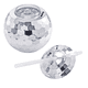 thumbnail image 1 of Vaso Esfera Bola Disco Ball Popote 600ml Fiesta Copa Espejo Belug, Plateado, 1 of 5