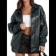 thumbnail image 1 of Chaqueta de Sintético para Mujer, Abrigos de Motociclista Extragrandes, Moda Otoño 2025, Ropa de Invierno Verde Oscuro L, 1 of 7