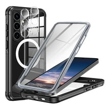 Casetego for Samsung Galaxy A55 5G/A35 5G Case,with MagSafe,Built-in 9H Tempered Glass Screen Protector & 2 X Camera Lens Protector Full Body Shockproof Phone Case,Black