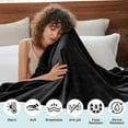 thumbnail image 6 of Twin Size Blanket for Bed, 60x80inch Super Cozy Soft Bed Blanket for Sleep Snap, Lightweight Reversible Blankets and Cozy Throws for Bedroom Office Travel Camping, Black, 6 of 7