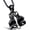 Black, variant on Men Punk Stainless Steel Boxing Gloves Chain Pendant Necklace