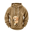 thumbnail image 6 of Oksale Fuzzy Pet Pouch Hoodies for Men Soft Cozy Sherpa Fleece Hoodie Sweatshirts with Kangarooo Pockets Long Sleeve Winter Clothes Khaki XL, 6 of 7