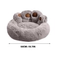 thumbnail image 2 of KIHOUT Bear Paw Shape Small Pet Round Bed, Calming Donut Dog Bed Anti Anxiety for Sleeping, Self Warm Faux Fur Cat Bed Long Plush Pet Sofa, Machine Washable, 2 of 3