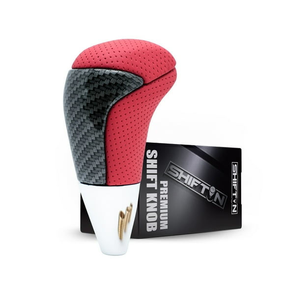 SHIFTIN Red & Carbon Fiber Gear Shift Knob for Toyota Tacoma 4Runner Sequoia Tundra TRD