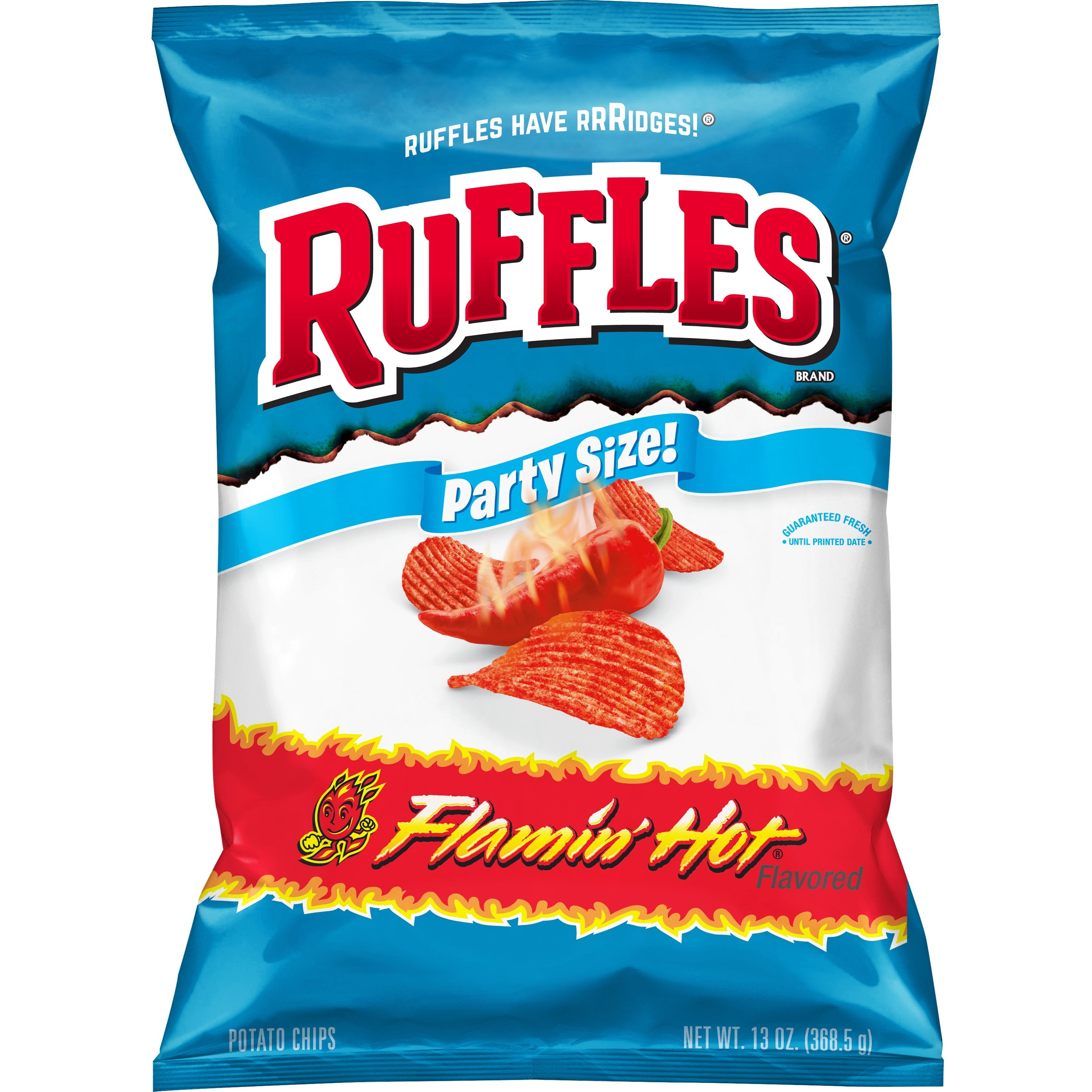 Ruffles Flamin' Hot Flavored Potato Chips, Party Size, 13 oz Bag ...