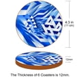 thumbnail image 3 of Israel 6pcs Round Coasters Set, Microfiber Leather Drink Coasters, 11x11 cm/4.3x4.3 in Size for Decoration, 3 of 6