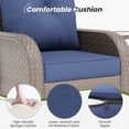 thumbnail image 6 of ELPOSUN Outdoor Patio Swivel Rocking Chair Set of 2, 3 Pieces All-Weather Wicker Patio Furniture Bistro Set with Side Table for Garden, Backyard, porch, Brown&Blue, 6 of 9