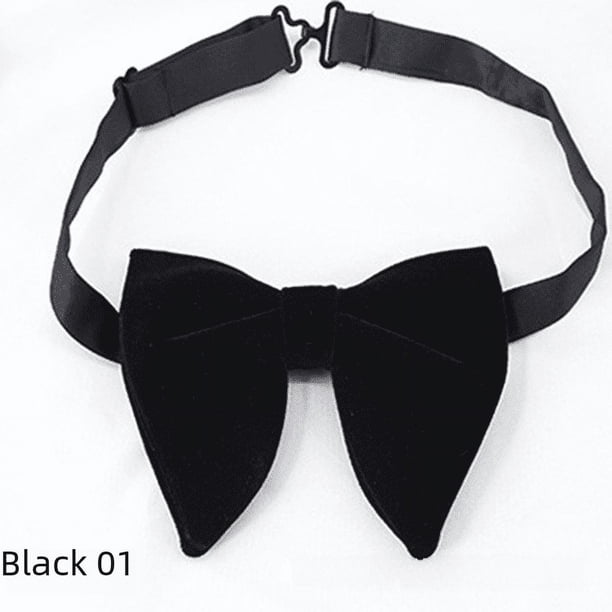 Pajarita de terciopelo con cuello de flores para hombre, pajarita formal, pajarita de cuerno grande, pajarita de novio, accesorios de vestir de moda