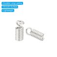 thumbnail image 4 of Unique Bargains Cord End Caps, 100Pcs 3x7mm Metal Spring Coil End Tips Crimp Terminators Caps Silver White, 4 of 5