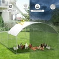 thumbnail image 3 of Luku Large Chicken Run, Metal Chicken Coop with Waterproof and Anti-UV Cover, Walk-in Poultry Cage with Run, Doom Roof Large Metal Chicken Coop for Outdoor Backyard Farm 9.8' W x 6.5' L x 6.5' H, 3 of 7