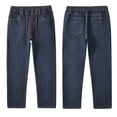thumbnail image 5 of Mens Stretch Denim Jeans Plus Size Casual Elastic Waist Pull On Jeans Relaxed Straight Leg Comfortable Jogger Jeans Lightweight Flex Denim Pants for Men Casual Daily Wear Office Travel Classic Fit, 5 of 7