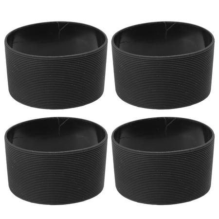 

4Pcs Non-skid Silicone Bottle Sleeve Heat-insulated Silicone Glass Cup Cover (Black)
