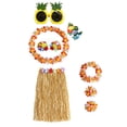 thumbnail image 3 of Conjunto de disfraz hawaiano con falda para celebración boda en la playa Carnaval 60 cm Perfecl, 3 of 8