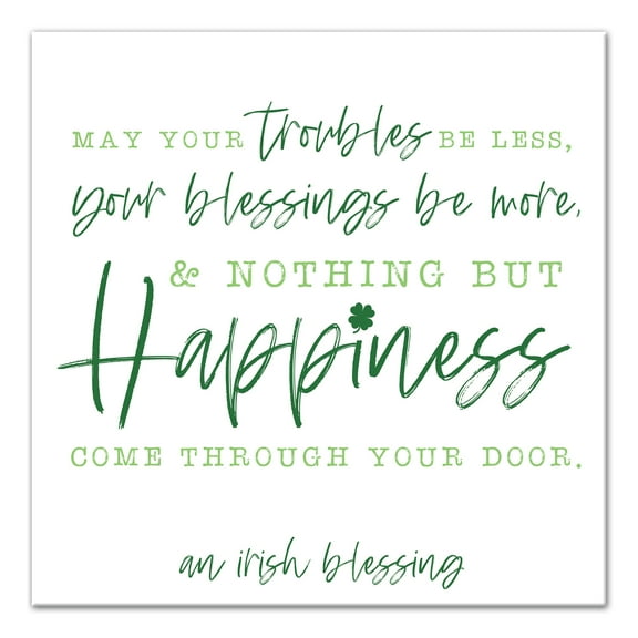 Creative Products Green Simple Irish Blessing 16x16 Canvas Wall Art