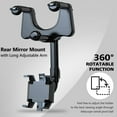 thumbnail image 2 of Rearview Mirror Phone Holder for Car, 360° Rotating Rear View Mirror Phone Mount with Adjustable Arm Length, Multifunctional Phone and GPS Holder Universal Car Phone Holder for All Smartphones, 2 of 5