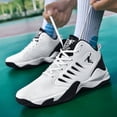 thumbnail image 3 of Men's High-Top Basketball Sneakers, Durable Leather Performance Shoes with Non-Slip Sole for Sports, Training, and Casual Wear, 3 of 9