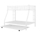 thumbnail image 7 of Kumix Triple Bunk Bed Twin over Full, Metal Bunk Bed with Trundle, 3 in 1 Bunk Beds, Sturdy Steel Bunk Beds Frame for 3 Kids/Teens with Two Side Ladders and Safety Guard Rail, White, 7 of 7