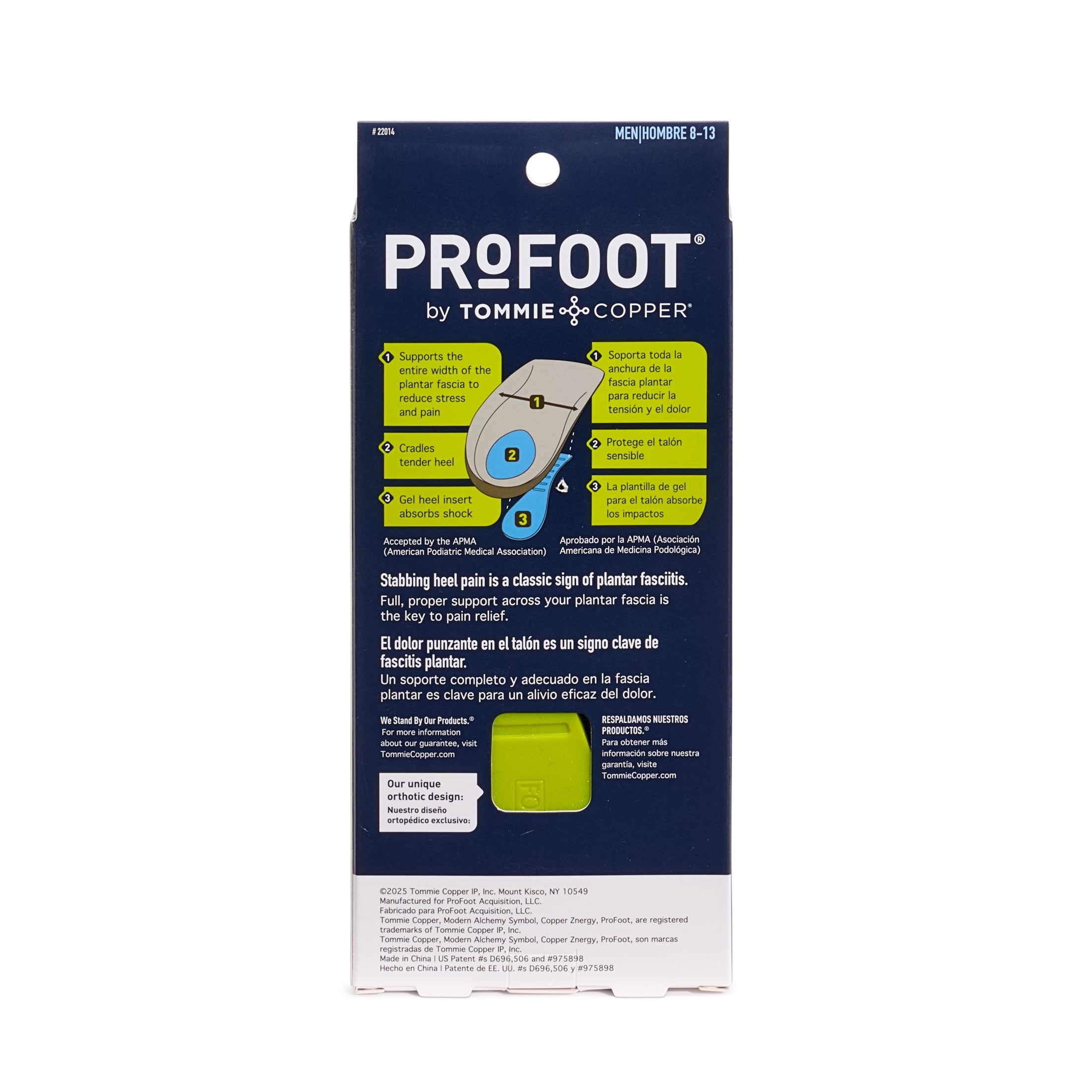 (3 pack) ProFoot Plantar Fasciitis Orthotic Insoles, Mens 8-13, 1 Pair