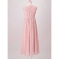 thumbnail image 7 of Aislor Kids Girls Chiffon Lace Sleeveless Wedding Bridesmaid Flower Dress Long Maxi Party Gown, 7 of 7