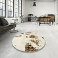 thumbnail image 4 of Ahgly Company Machine Washable Indoor Rectangle Abstract Gold Area Rugs, 8' x 12', 4 of 7