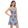 thumbnail image 2 of Dailycode Summer Dresses for Women Strapless Casual Beach Cover Ups Cartoon Watermelon Slice Tube Top Sundress, 2 of 6