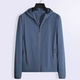 thumbnail image 2 of Dagegui Men's Sun Protection Hoodie Shirt Upf 50+ Long Sleeve Full Zipper Hooded Shirts Lightweight Big and Tall Hiking Sport Coat Tops Blue,2XL, 2 of 9