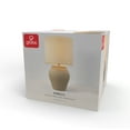 thumbnail image 4 of 18" Soft Beige Ceramic Table Lamp with White Linen Shade, 4 of 8