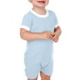 thumbnail image 2 of Unisex Infants Scoop Neck Short Sleeve Romper Honeydew/White 6M, 2 of 4