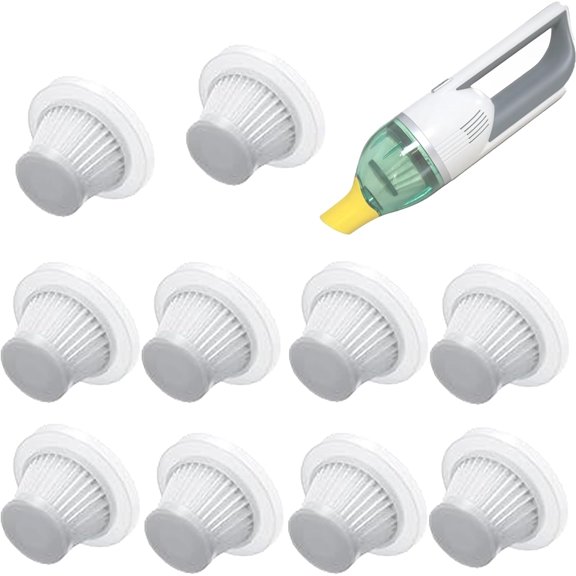 10 Pcs Replacement Filters Compatible with Horsepower Duck Compact Cordless Vacuum Cleaner, Washable & Reusable Hepa Vacuum Cleaner Filter Replacement Parts