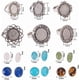 thumbnail image 3 of 6 anillos ajustables de plata con forma de cabujón de flor en blanco, redondos y ovalados, con 6 cabujones de piedras preciosas redondas de 20 mm., 3 of 9