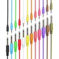 thumbnail image 1 of Excelvalley - Cables De Conexión Mono - Ts 3,5 Mm 1/8"" A 6,35 Mm 1/4"" [Paquete De 12 | 15 Cm - 5,91""], 1 of 5