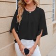 thumbnail image 5 of Tittly T Shirts for Women Basic Tees Women Casual Printing Short Sleeves V Neck Loose T Shirt Blouse Tops Tshirts Shirts Womens Tops Black L, 5 of 8