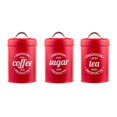thumbnail image 1 of Juego de 3 botes de almacenamiento Monstrate para café azúcar té Organizadores de utensilios de cocina Rojo, 1 of 1