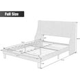 thumbnail image 4 of Einfach Full Size Platform Bed Frame with Upholstered Wingback Headboard, Light Yellow, 4 of 6