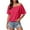 Watermelon Red, variant on 2026 Women T-Shirts Off Shoulder Solid Basic Casual Slim Athletic Blouse Blue L