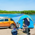 thumbnail image 2 of Outsunny Car Camping Tent with 3 Doors, 2000mm Waterproof, Blue and Orange, 2 of 10