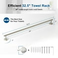 thumbnail image 3 of Barra Para Toallas De Níquel Cepillado Toalleros De 30 Pulgadas Para Baño Montado En La Pared Espesar Sus304 Acero Inoxidable Soporte Para Toallas De Mano Resistente Organizador Accesorios De Baño Lon, 3 of 5
