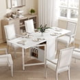 thumbnail image 2 of HOMCOM Folding Dining Table with 4-Shelves, Drop Leaf Kitchen Table, Brown, 2 of 10