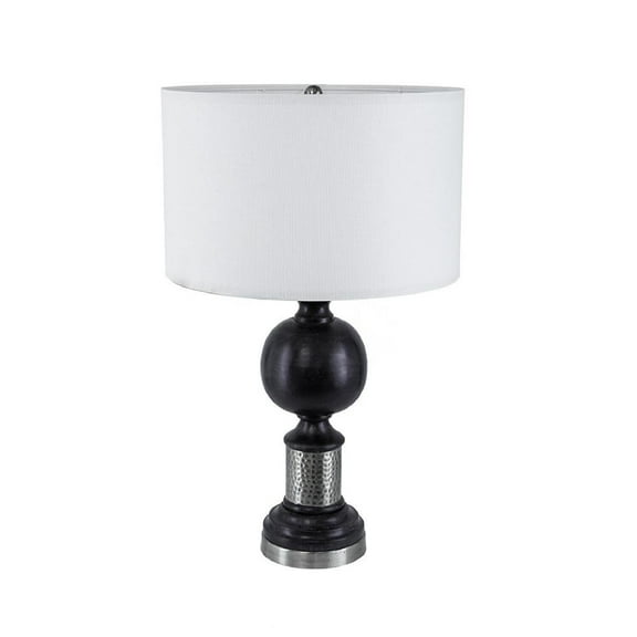 A&B Home Black and Gray Table Lamp with Hammered Metal Accent - 16"Dia. x 26" - Black, Gray
